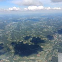 Flugwegposition um 15:34:13: Aufgenommen in der Nähe von Gemeinde Hofstätten an der Raab, Österreich in 2041 Meter